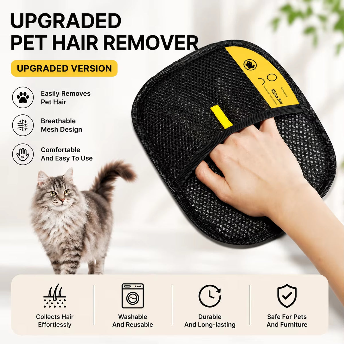 Pet Hair Cleaning and Collection Gloves Pet Double-Sided Multi-Functional Beauty Glove Tool Reduce the Pressure of Pet Ownership