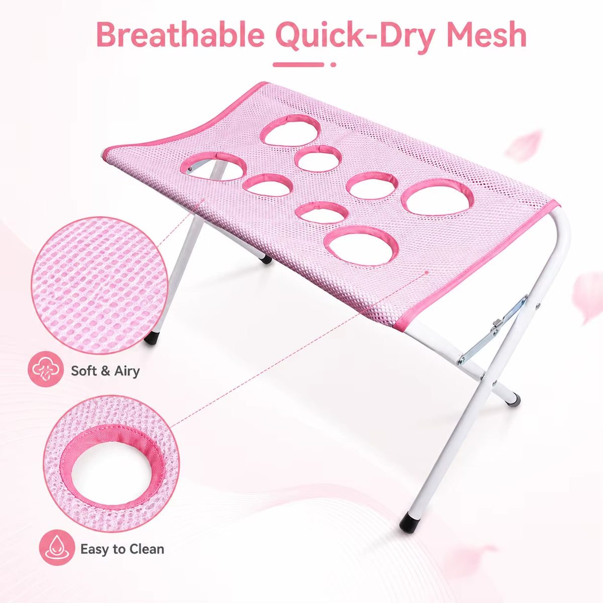 Pet Grooming Hammock Stand Foldable Cat Dog Bathing Rack Quick Dry Mesh Nail Trimming Holder for Small Medium Pets