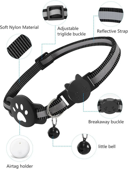 Bluetooth Tracker Compatible with Google Find My (Android Only), Tracker for Pets, Cat Location Tracker with Holder, Cat Collar