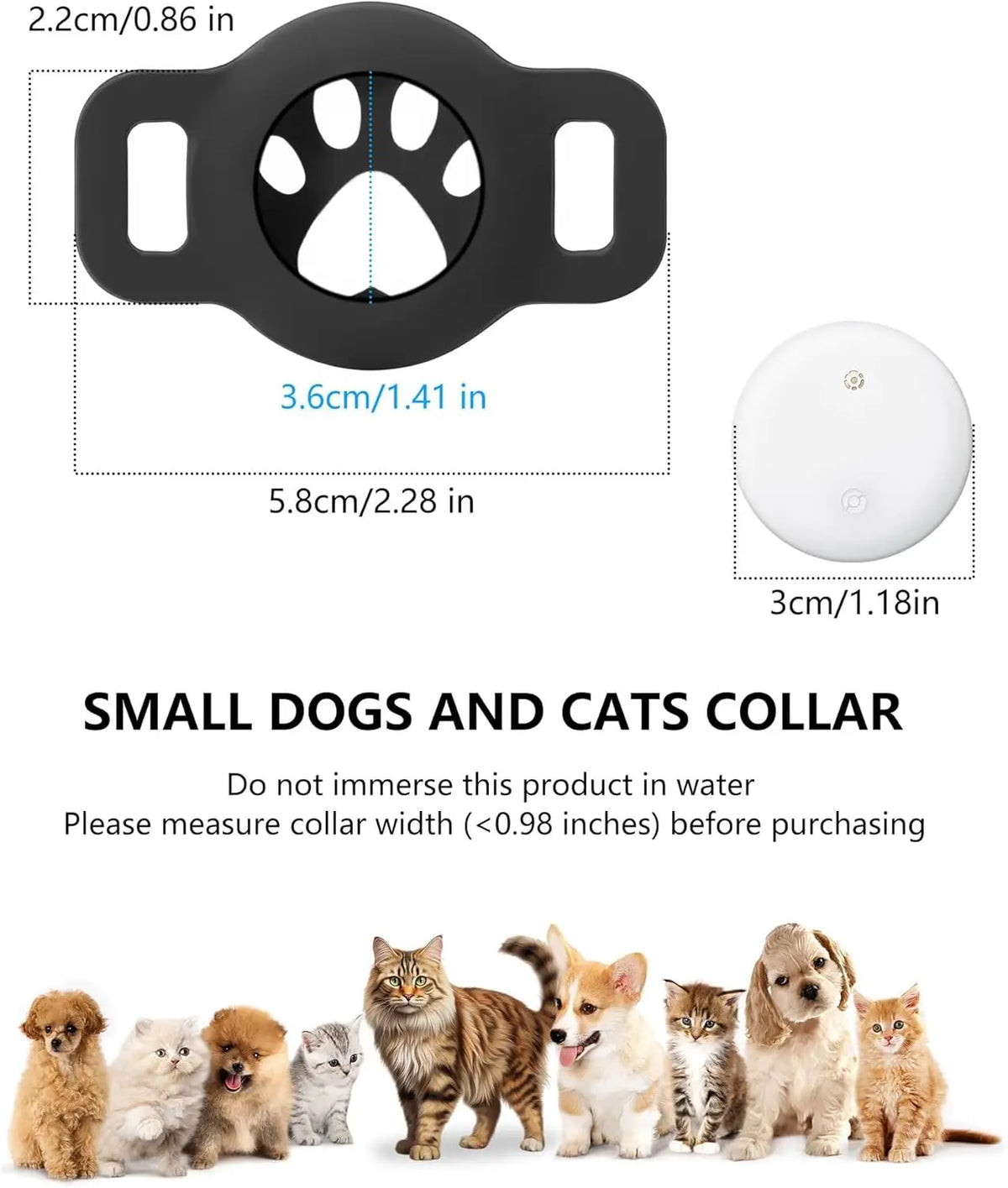 Bluetooth Tracker Compatible with Google Find My (Android Only), Tracker for Pets, Cat Location Tracker with Holder, Cat Collar