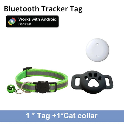 Bluetooth Tracker Compatible with Google Find My (Android Only), Tracker for Pets, Cat Location Tracker with Holder, Cat Collar