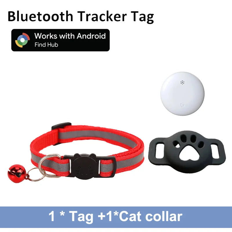 Bluetooth Tracker Compatible with Google Find My (Android Only), Tracker for Pets, Cat Location Tracker with Holder, Cat Collar