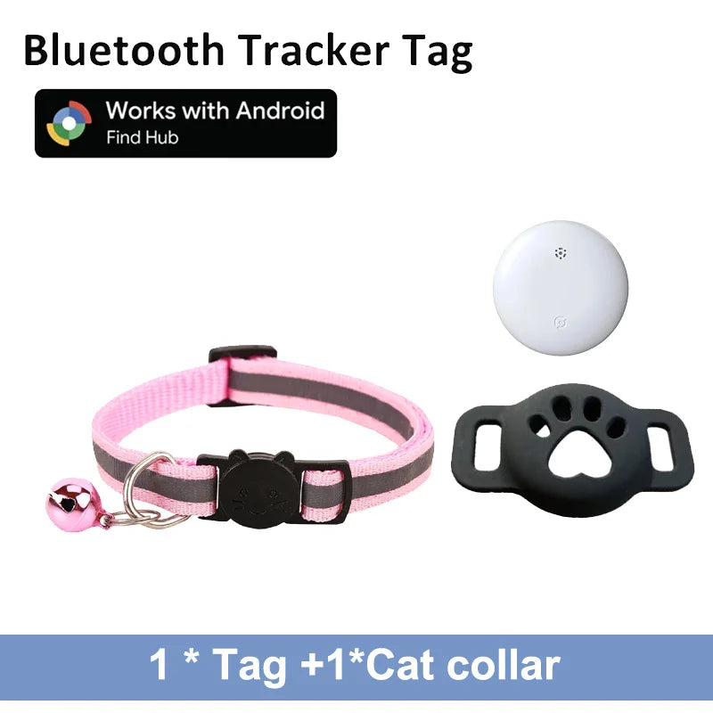 Bluetooth Tracker Compatible with Google Find My (Android Only), Tracker for Pets, Cat Location Tracker with Holder, Cat Collar