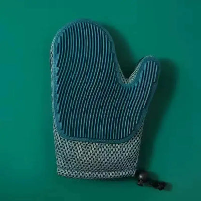 2 in 1 Pet Fur Glove & Cat Hair Remover Glove Dog Grooming Glove Brush for Shedding Massage for Cleaner Clothes Couch Carpet