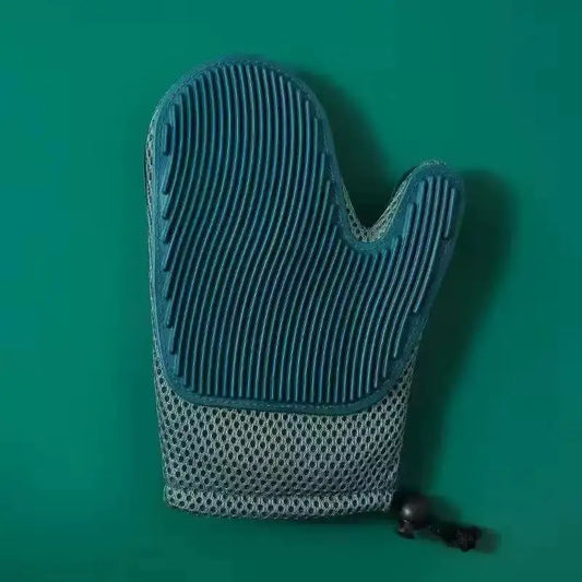 2 in 1 Pet Fur Glove & Cat Hair Remover Glove Dog Grooming Glove Brush for Shedding Massage for Cleaner Clothes Couch Carpet