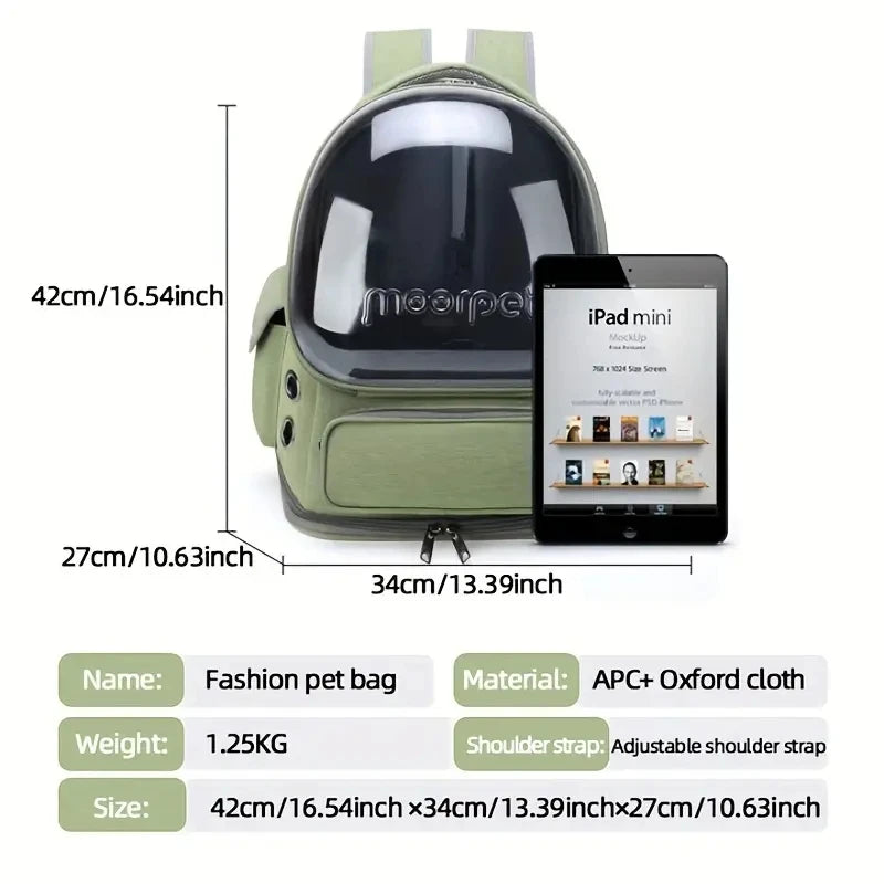 Portable Pet Carrier Backpack - Breathable, Comfortable, and Stylish Bubble Bag for Cats and Dogs